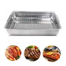 Assadeira Retangular N5 + Grelha Grade P/ Assar Borda Alta