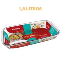 Assadeira Retangular Vidro Temperado 1,6L Refratário Marinex