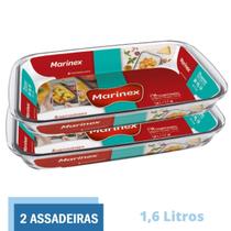 Assadeira Retangular Vidro Torta Doces 1,6L Marinex - 2 Un
