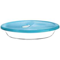 Assadeira Sempre Oval Média 2.5 Litros com Tampa Azul - Dislar