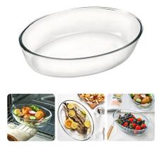 Assadeira Travessa Oval Marinex Louça Vidro Forno 3 Litros