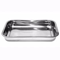 Assadeira Travessa Retangular C/ Alça 35x26x6,5cm Aço Inox