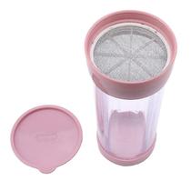 Assadeiras de assadeira dispensador de açúcar de confeiteiro de plástico com tampa chocolate café cacau em pó agitador de açúcar com aço inoxidável