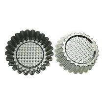 Assadeiras de biscoitos 20pcs molde de torta de ovo de aço inoxidável forma redonda design canelado moldes de cozimento de cupcake reutilizáveis Assadeiras de biscoitos 20pcs molde de torta de ovo de aço inoxidável forma redonda design canelado moldes de cozimento de cupcake reutilizáveis