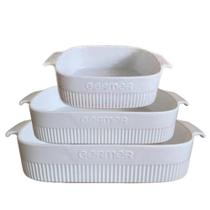 Assadeiras e Travessas Refratarias de Porcelana Branca 3un Germer