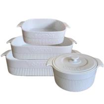 Assadeiras e Travessas Refratarias de Porcelana Branca 4un Germer Assadeiras e Travessas Refratarias de Porcelana Branca 4un Germer