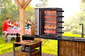 Assador/churrasqueira elétrico giratório motor 1/30 hidro 220v - preto