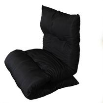 Assento Almofada Futon Colchonete 60x170cm - Preto