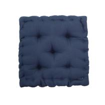 Assento Almofada Futon Turca 40x40x10cm - Azul-marinho