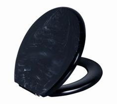 Assento almofadado preto marmorizado oval astra