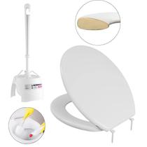 Assento Almofadado Slim Branco + Escova Sanitária Redonda Assento Almofadado Slim Branco + Escova Sanitária Redonda
