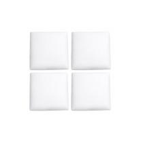 Assento Banco Cadeira Banqueta Quadrado 30x30cm Estofado Cor:Branco