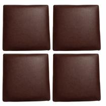 Assento Cadeira Estofado Banco/Banqueta 30cm em material sintético 4 UNI Cor:Marrom