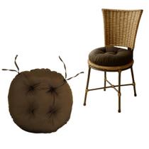 Assento Cadeira Futon 40x40cm Redondo Lavável Na Maquina Decorativo