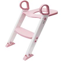 Assento Com Escada Redutor Antiderrapante Infantil Buba Rosa