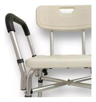 Assento De Banho Alumínio Com Encosto Regulável Para Obeso