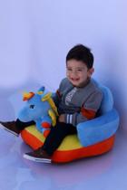 Assento de bebê cadeirinha sofazinho multi uso estofado hipopótamo menino