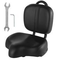 Assento de bicicleta TIMCORR extra largo com encosto ajustável preto Assento de bicicleta TIMCORR extra largo com encosto ajustável preto