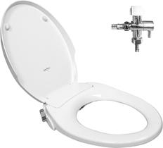 Assento de bidê de toalete alongado GenieBidet com bico duplo, autolimpante