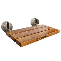 Assento de chuveiro dobrável Bootuu Teak 50cm montado na parede