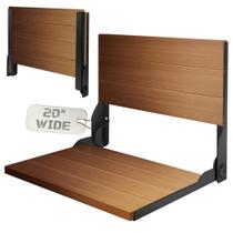 Assento de chuveiro dobrável Koretech Large Teak, capacidade de 50 kg
