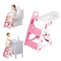 Assento de Treinamento para Vaso Sanitário Infantil PRIMLECT Rosa - Banquinho