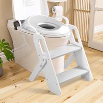 Assento de treinamento Potty e banquinho AmazingLife Wooden para crianças