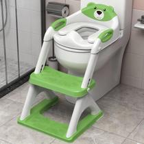 Assento de treinamento sanitário SKYROKU 2 em 1 com escada ajustável, verde