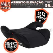 Assento Elevado p/ Carro Cadeirinha Infantil Estofada Preta Até 36Kg Assento Elevado p/ Carro Cadeirinha Infantil Estofada Preta Até 36Kg