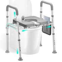 Assento Elevado para Vaso Sanitário HOMEAL 3 em 1 Cadeira Commode 204 kg Assento Elevado para Vaso Sanitário HOMEAL 3 em 1 Cadeira Commode 204 kg