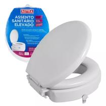 Assento elevado trava 7cm fechado com tampa almofadado branco astra tae7ft/k br1