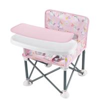 Assento elevatório para bebês PandaEar portátil dobrável com bandeja rosa Assento elevatório para bebês PandaEar portátil dobrável com bandeja rosa