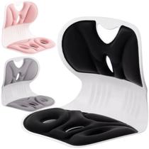 Assento Ergonômico Estofado Com Apoio Lombar Coluna Postura Correta Portátil Leve Flexível Escritório Cadeirante Home Office