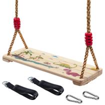 Assento giratório de madeira Tree Swing NOSTIFY para crianças com alças Assento giratório de madeira Tree Swing NOSTIFY para crianças com alças