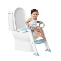Assento Infantil Para Sanitário de Plástico Com Escada- Azul/ Cinza - Amigold