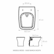 Assento Laqueado Boss Preto Tampa Vaso Incepa Em Mdf Preto