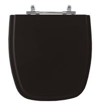 Assento Laqueado Fit Preto Tampa Vaso Celite Em Mdf Preto