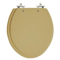 Assento Laqueado Oval Ravena Bege Castor Tampa Para Vaso Mdf