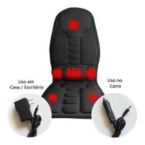 Assento Massageador Costas Pescoço Carro Cama Sofá C/aquece