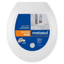 Assento Oval Almofadado Plus Slim Branco - METASUL