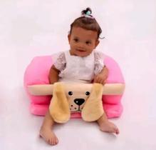 Assento Para Bebê Dog Cadeirinha De Apoio Com Enchimento Confortavel Dog Rosa