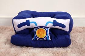 Assento Para Bebê - Poltroninha Em Tecido Soft - Moto Azul Assento Para Bebê - Poltroninha Em Tecido Soft - Moto Azul