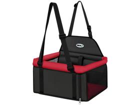 Assento para Cachorro e Gato até 15kg Tubline - Transpet Big Preto e Vermelho