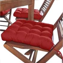 Assento Para Cadeira Futon 40X40 Cm - Vermelho - Artesanal