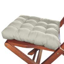 Assento Para Cadeira Tecido Futon 40x40cm - Bege - ARTESANAL