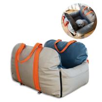 Assento Para Cães E Gatos Transporte Azul Cinza Bolsa Cadeirinha Pet