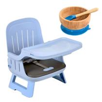 Assento Para Refeição Kiwi Azul Com Tigela De Bambu - Burigotto
