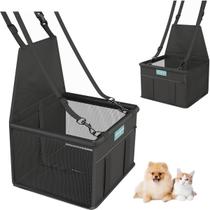 Assento Pet Booster para Carro Cadeirinha Transporte Cães Gatos até 9kg Preto