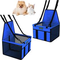 Assento Pet Cadeirinha Cadeira Booster Transporte Carro Cães Gatos Azul