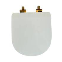 Assento políester sedile slow close vogue plus branco com metal gold matte Assento políester sedile slow close vogue plus branco com metal gold matte